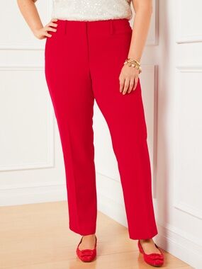 NWT $109 Talbots Southampton Tailored Stretch Straight Leg Pants Red Size 6